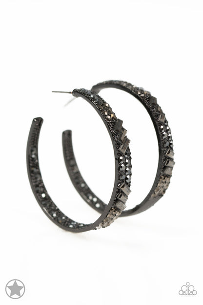 GLITZY By Association - Black Hoop - Bling With Crystal